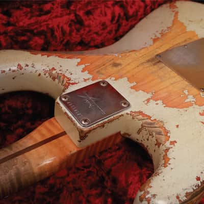 Fender Custom Shop Masterbuilt 1958 Stratocaster Heavy Relic 2020 - Heavily Aged Pale Sonic Blue Over Choc Faded 3-Tone Sunburst (Heavy Relic) image 18