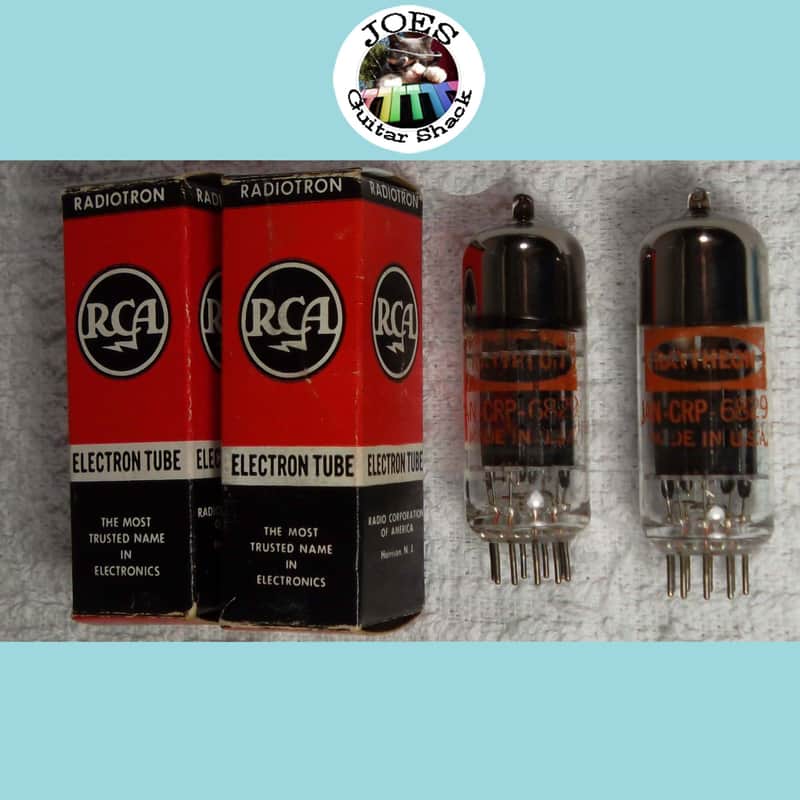 1962 RCA 6829 12AT7 6201 E180CC USA Extra Long Black Ribbed Plate Super Strong Match Pair Tubes 6950/7000 of 6700 = 105% Best Sounding 6829 & Extremely Rare! #55 image 1