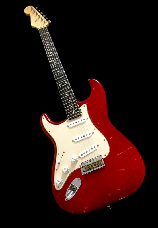 LEFTY! Vintage ST62 Fender Stratocaster Custom Relic Aged Crimson Red Nitro Lacquer New Maple Neck 7.5 Lb HSC image 1