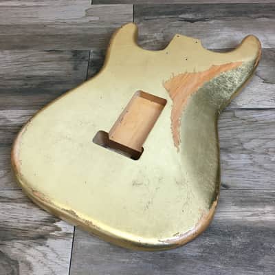 Made to Order - FRANCHIN Mercury F guitar body Relic Aged METALLIC LEAF (Gold/Silver/Copper) Basswood Poplar Stratocaster-Strat-S-Style F-hole Thinline Made in Italy image 3