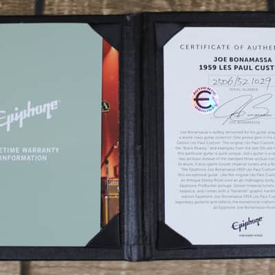 Epiphone Joe Bonamassa ’59 Epiphone Les Paul Custom - Antique Ebony w/Certificate - 2025 image 7