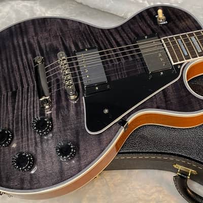 NEW! Gibson Dealer Select Custom Shop Les Paul Custom AAA Figured Flame Top - Transparent Black / Natural Back - Authorized Dealer - WOW! WOW! WOW! 8.9 lbs - G05989 image 4