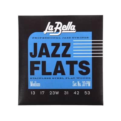 La Bella 20PM Stainless Steel Flat Wound Strings Medium 13-53 image 1