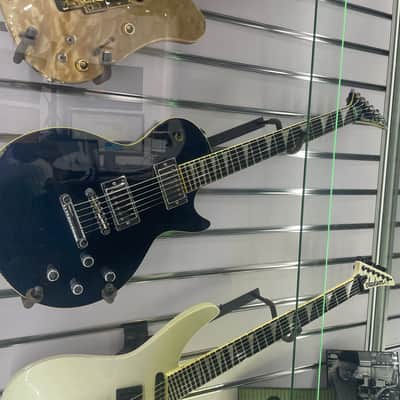 Non-Working Grover Jackson Charvel LP 1990s Japan Factory Trans Blue Flame Top Guitar Les Paul Style image 1