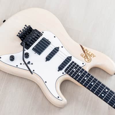 1989 Valley Arts M Series Standard 2 Vintage SSH Superstrat Blonde w/ Interlock Neck, EMG & Floyd Rose image 9