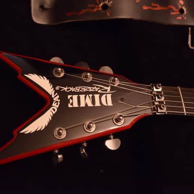 Dean Dimebag Darrell Razorback Flying V Pantera Signature Dime Guitar Black Red Bevels + Hard Case image 6