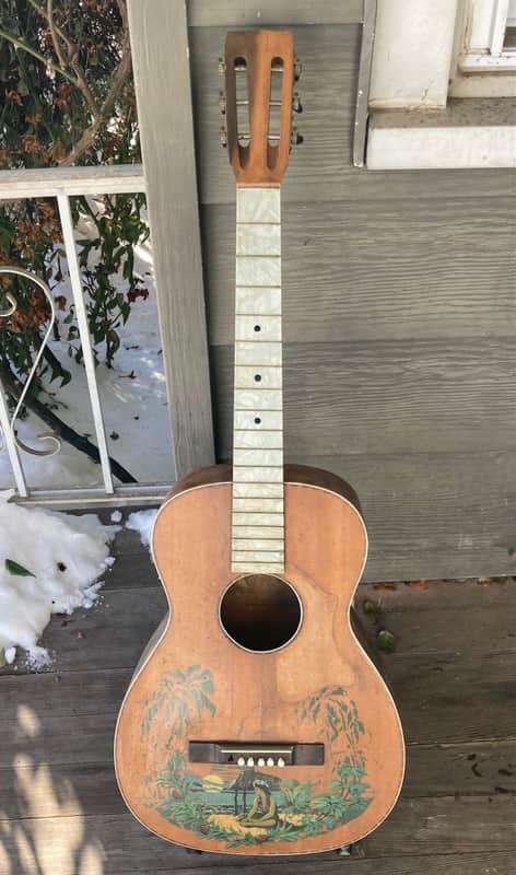 1930s Supertone Aloha Decal Hawaiian Parlor guitar Project image 1