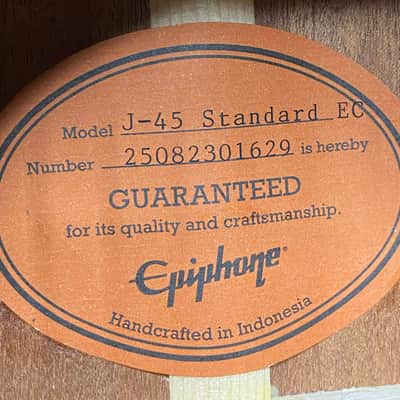 NEW! Epiphone Inspired by Gibson J-45 Standard EC Acoustic-Electric Guitar - Vintage Sunburst - 5.5lbs - Authorized Dealer - G07109 image 10