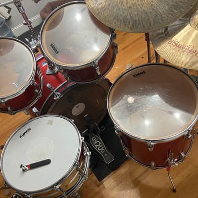 Ludwig Hollywood/Big Beat 4pc Drum Kit Set 3Ply Vintage 1970's 12/13/16/22" Red Sparkle image 9