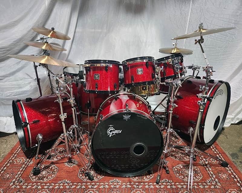 Mark Schulman's P!NK Funhouse Tour Gretsch USA Drum Set - Red Cracked Ice, Plus Extras image 1