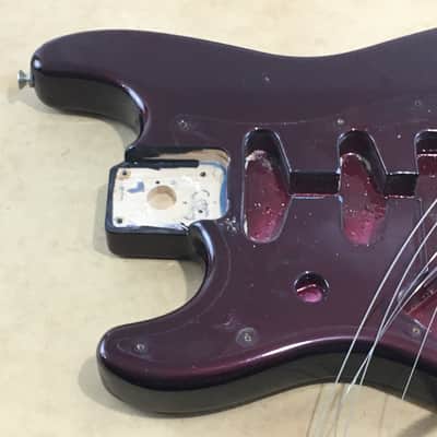 Lefty Vintage 1997-98 Fender Relic Standard Strat Body Guitar Old Wine Red Hardware image 14
