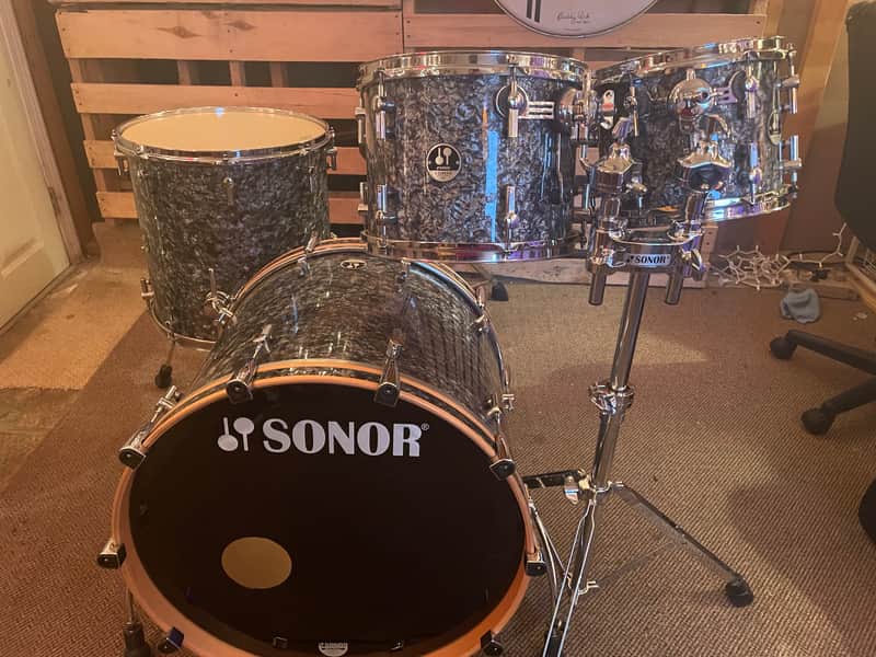 Sonor  S Classix Drum Set - 22,10,12,16  Black Diamond Marine Pearl image 1