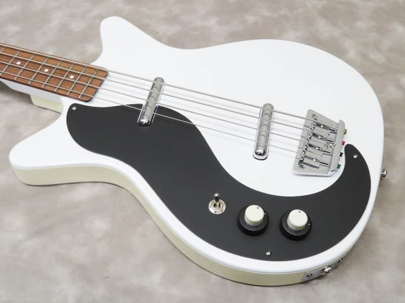 Danelectro 59DC Long Scale Bass Lefty (White Pearl/w Black pickguard) image 1
