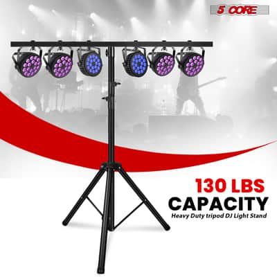 5Core DJ Light Stand Stage Lighting Truss System Height Adjustable 39 to 100" Heavy Duty T bar Mount image 4