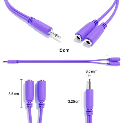 ExcelValley - 12-Pack - Mono Splitter Y Patch Cables - TS 3.5mm 1/8" Eurorack Synth Synthesizer image 2