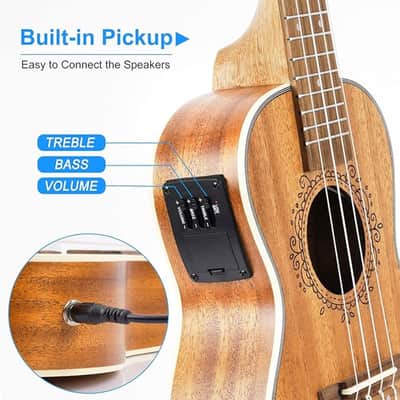 Tenor Ukulele, Acoustic Electric Ukelele 26 inch Uke Mahogany Ukulele Professional Set with Equalizer Starter Kit (Gig Bag, Picks, Straps, Strings, Cleaning Cloth, Getting Started Manual) image 3