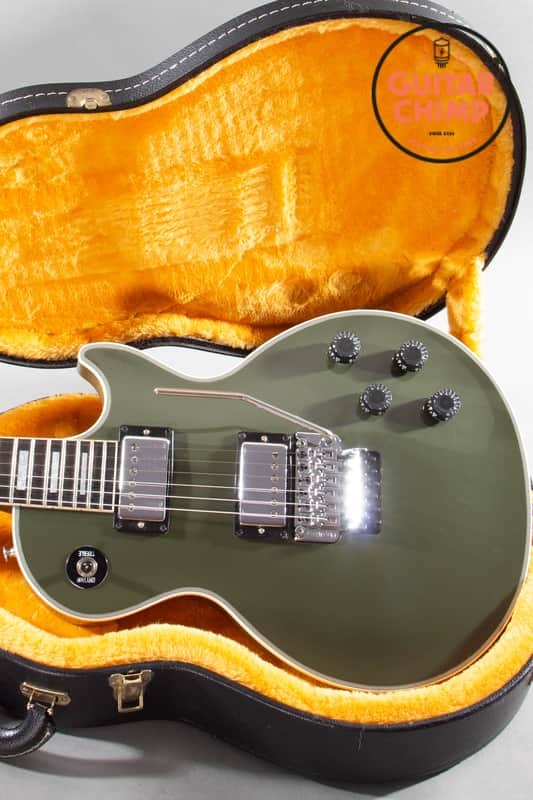 2022 Gibson Custom Shop Les Paul Custom Axcess Floyd Rose Olive Drab w/ OHSC + COA image 1