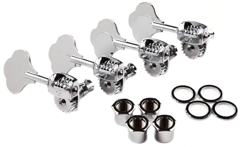 Fender Deluxe "F" Stamp Bass Tuning Machines Left-Hand (4) Chrome