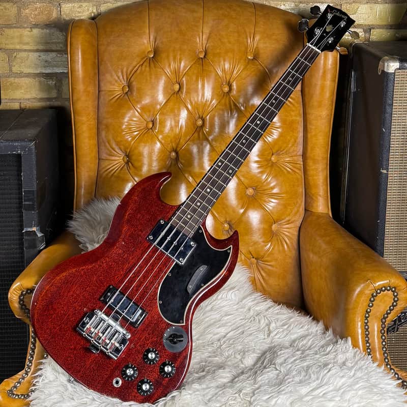 1969 Gibson EB3 Cherry Vintage 2 Pickup SG Electric Bass Guitar W/ Original Hardshell Case! image 1