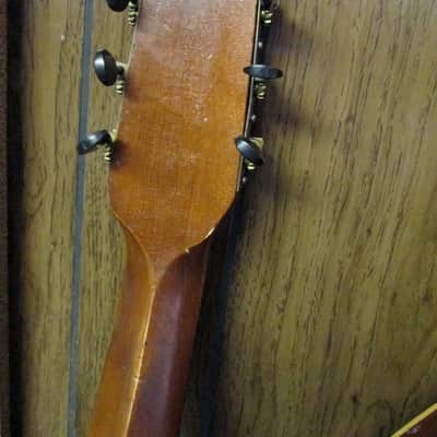 Unknown Parlor Acoustic Guitar 30s/40s art deco soso player w/intonation issues image 5