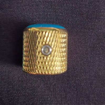 Gold and blue tone knob with screw image 2