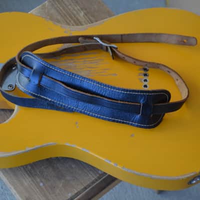 Fender Stratocaster Telecaster P / Jazz Bass mid 1960s real vintage leather strap * very rare pre Fender Logo Buckle/really hard to find! image 2