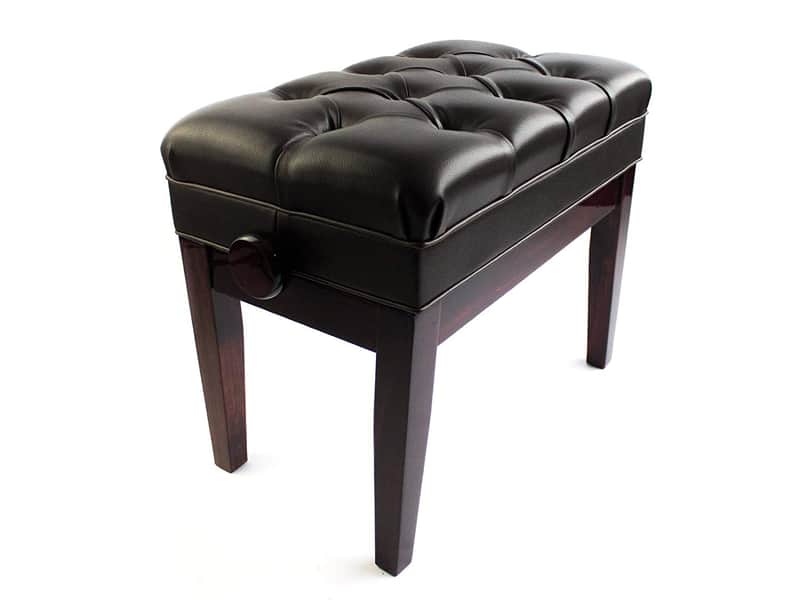 Symphony Adjustable Cushion Seat Piano Bench Stool with Storage - Polished Mahogany (FS311PM) image 1