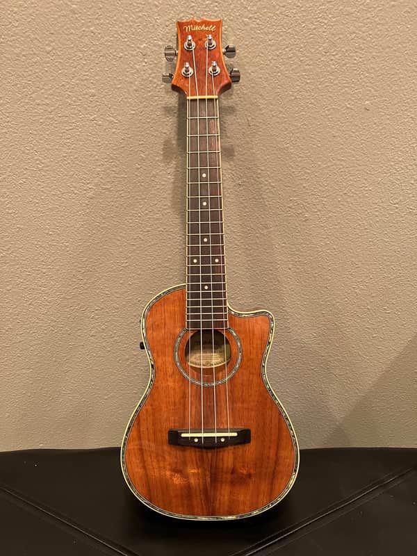 Mitchell MU100CE Acoustic-Electric Concert Ukulele Natural Koa image 1