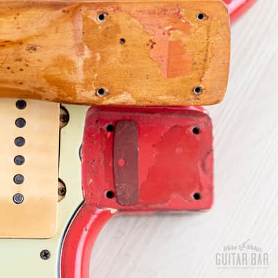 1963 Fender Jazzmaster Pre-CBS Vintage Guitar Fiesta Red w/ Blonde Case image 18