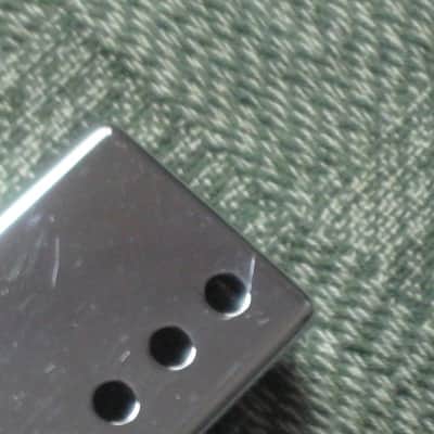 used (light medium relic'd) genuine Gibson PRPC-015 Chrome Bridge Humbucker Cover - BRIDGE pole spacing: 52mm -- 2 and 1/16 inch image 9
