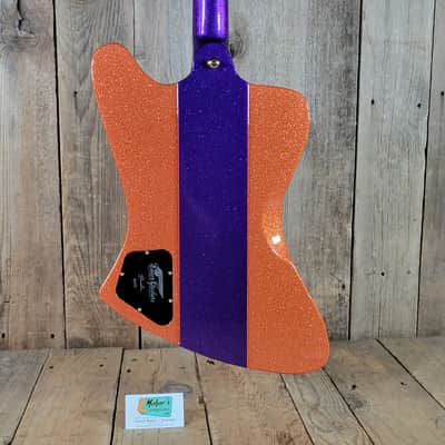 Kauer Banshee Custom Firebird Baritone - Tangelo Orange and Deep Purple Flake image 3