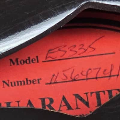 used 2014 Gibson Memphis ES-335 Studio in Ebony, Very Good Condition with OHSC & Paperwork image 6