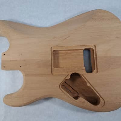 Unfinished Mahogany HxH guitar body - for Fender Strat Stratocaster neck Floyd Rose J1993 image 3