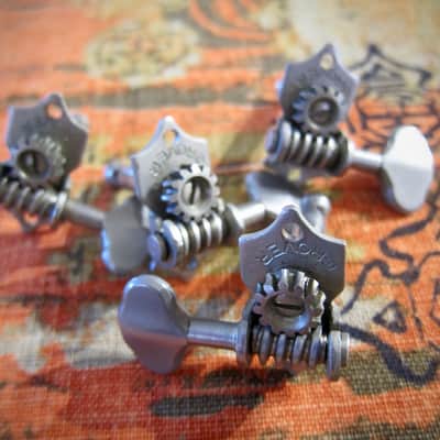 Grover Sta-Tite Guitar Tuners (4) Circa 1950s-1960s - Nickel with Metal Buttons image 1