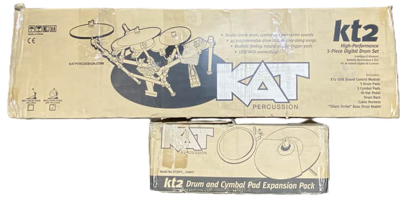 KAT Percussion KT2 5-Piece Advanced Electronic Drum Set with KT2KP3 Expansion Pack image 1