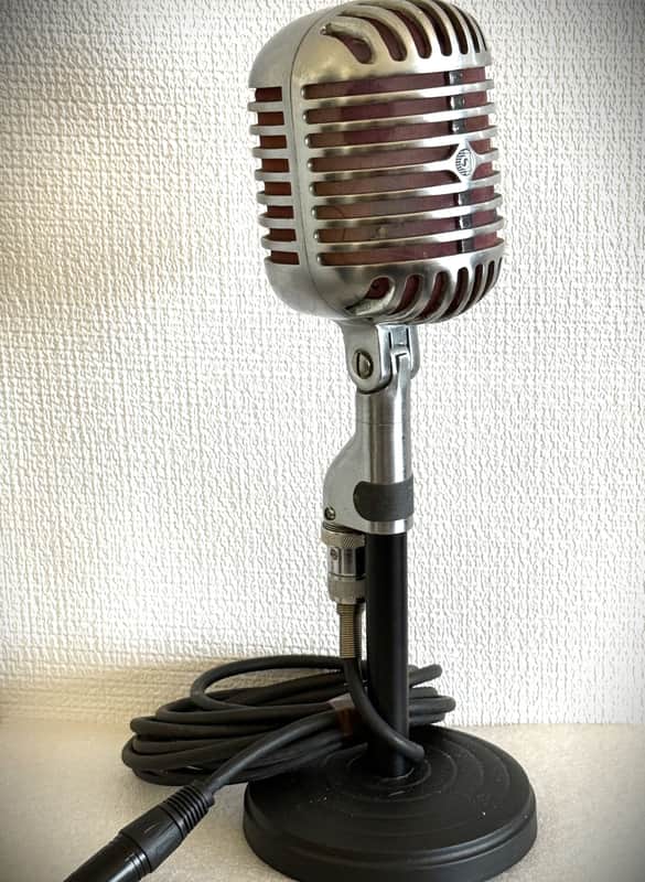 Vintage 1940s Shure 55 'Fatboy' Dynamic Microphone, works w/stand