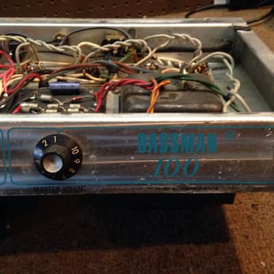 Vintage 1977 Fender Bassman 100 CFA7100 Bass Guitar Chassis Head Project Fender Bassman 1977 image 1