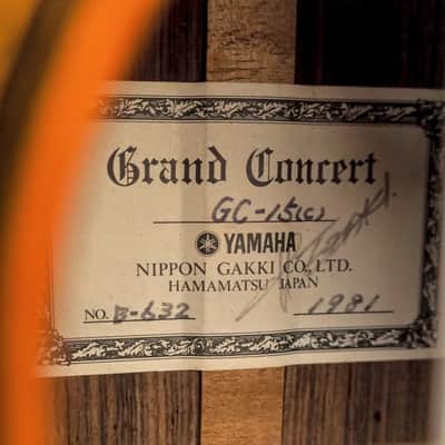 1981 Yamaha Grand Concert Vintage Classical Guitar Model GC-15C w/ Case image 6