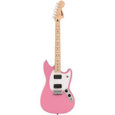 Squier 037-3702-555 Sonic Mustang, HH, Maple FB, WPG, Flash Pink image 1