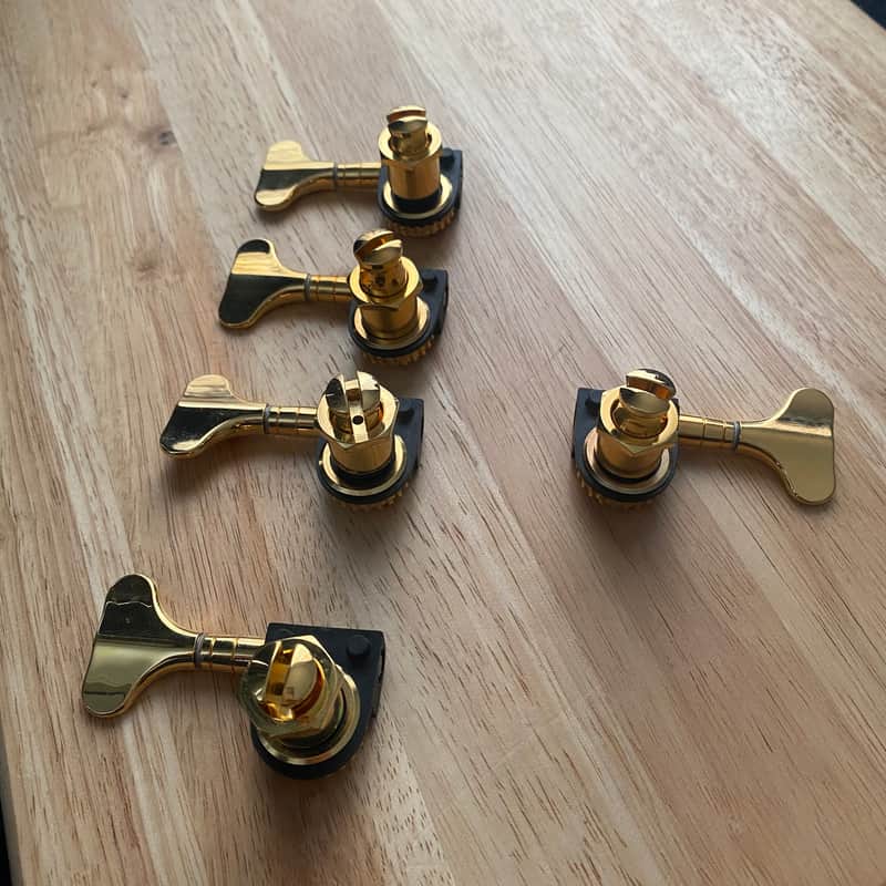 Schaller GOLD BM Light 5 String Bass Guitar Tuners Machines Set image 1