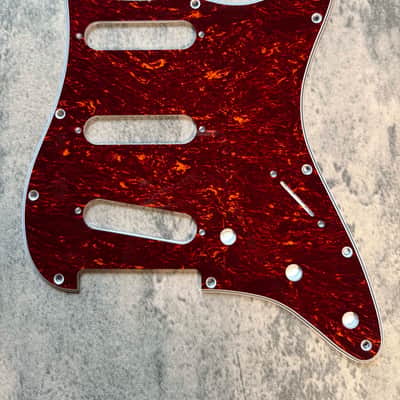 BMC Standard Stratocaster® Strat® Pickguard 3 Ply 11 Hole SSS Single Single Single Red Tortoise [L19] image 1