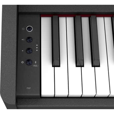 Roland F-107-BK 88-Key Slim Digital Piano w/ Stand, Bench, and 3-pedals, Black image 11