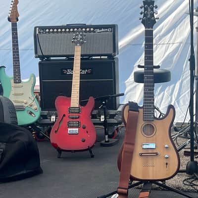 BootLegger Guitar Rye Memphis 2023 Deep Red - HSH - Coil Split - Red Burst - Case - Tele Style image 11