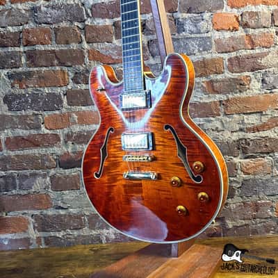 Eastman T186MX Semi-Hollow Electric Guitar w/ Gibson Pickups & HSC (2008 - Root Beer Flame) image 6