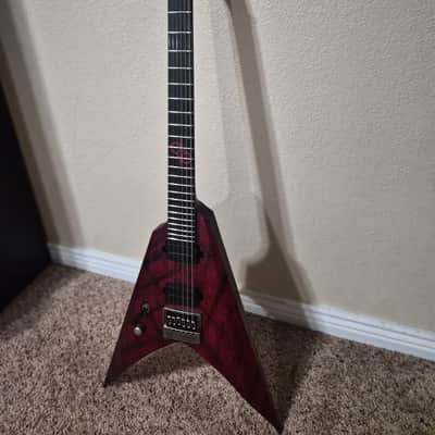 Solar V1.6Canibalismo Red Open Pore and Blood Splatter Electric Guitar image 2