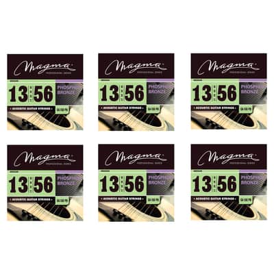 Magma Acoustic Guitar Strings Medium Gauge Phosphor Bronze Set, .013 - .056 (GA150PB) image 2