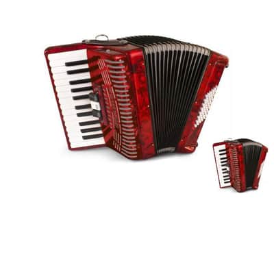 Hohner Hohnica 1304 48 Bass Piano Accordion - Pearl Red-NEW image 1