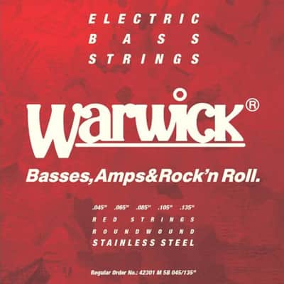 Warwick Red Label 42301 5-String Bass Strings - Stainless Steel Medium .045-.135