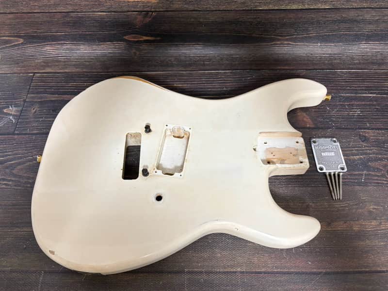 80s KRAMER Baretta Shape Body White 1H JK-1000 LK EK w/Plate Made in Japan as is image 1