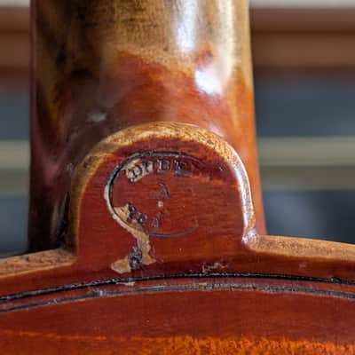 Revived Vintage French Workshop Fiddle A. Dubel Labeled 4/4 Violin Strad Copy Ca. 1920s w/ Old Case and New Brazilwood Bow image 8